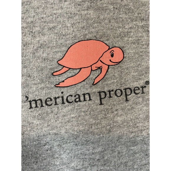 Simply Southern ‘Merican Proper Gray T Shirt Women's Small Pink Turtle Graphic - Picture 3 of 7